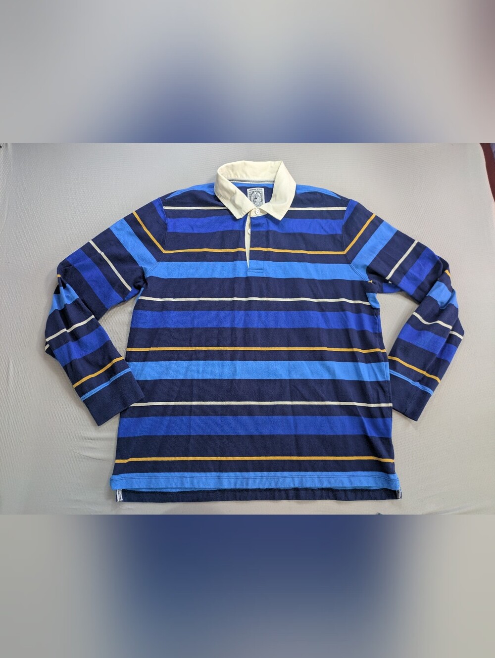 Vintage Lands End Rugby Shirt Mens XL Long Sleeve Heavy Cotton Y2K Preppy